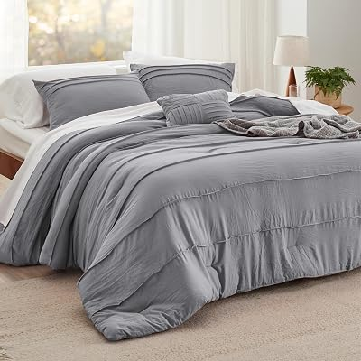 BEDSURE 4 Pieces Pinch Pleat Bed Set