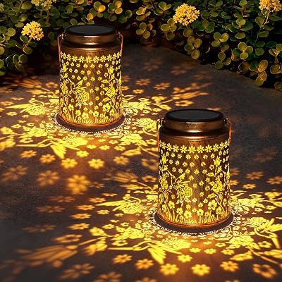 BABINETO 2Pack Solar Flame Lantern