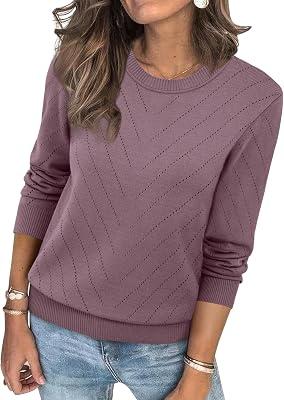 SAMPEEL Womens Crew Neck Sweaters
