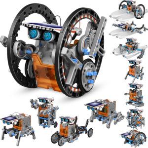 Dioju 13-in-1 Solar Robot Toys for Ages 8 9 10 11 12 Year Old Boys Girls, STEM Science Kits for Kids Age 8-12, Building Experiments Robotics Kit STEM Projects for Kid Christmas Birthday Gifts (Gray)