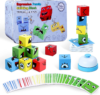 Montessori Puzzle Game for Kids – Wooden Face Changing Magic Cube Game, Educational Face Changing Cubes, 3+ Years (64 Cards, 16 Blocks, 1Bell)