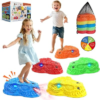 Dinosaur Toys for Kids 3-5, Mist Spraying Dino Roaring & Light up Stepping Stones for Kids, Indoor & Outdoor Durable Non-Slip Sensory Balance Stones Toy for Promoting Coordination, Great Toddlers Gift
