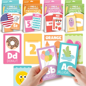 Hadley Designs Alphabet Flash Cards for Toddlers 1-3 – Preschool Learning Activities, Number Color Shapes & ABC Flash Cards for Toddlers 1-3, Daycare Essentials, Homeschool Supplies, Gift for Kids