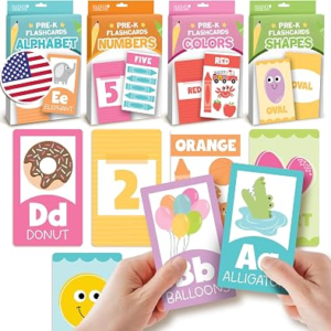 Hadley Designs Alphabet Flash Cards for Toddlers 1-3 – Preschool Learning Activities, Number Color Shapes & ABC Flash Cards for Toddlers 1-3, Daycare Essentials, Homeschool Supplies, Gift for Kids