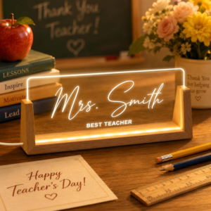 Custom Light-Up Acrylic Desk Name Plate Teacher’s day.