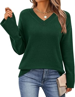 PRETTYGARDEN Long Sleeve V Neck Comfy Sweaters