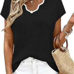 WIHOLL Summer Tops Cap Sleeve Sweater
