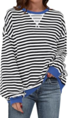 ANRABESS Striped Oversized Sweatshirts