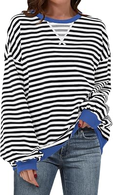 ANRABESS Striped Oversized Sweatshirts