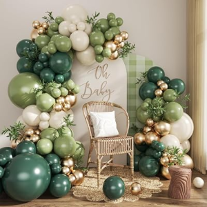 CROSSFINGERS Green White Gold Balloons Arch Kit