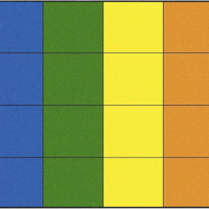 Booooom Jackson Classroom Rug – 7’5” x 13′ Rainbow Square Preschool Classroom Carpet, Non-Slip & Stain Resistant, 20X Easy Clean, Thick Nylon Kids Playroom Floor Mat