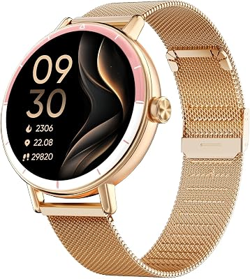 TOOBUR Smart Watch for Women with Two Bands, 40mm HD Smartwatch, Compatible with Android & iOS, Answer/Make Calls, Fitness Watch with Step/Sleep/HR Tr