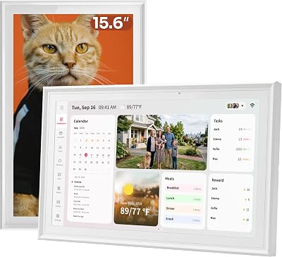 Ingnok Digital Calendar Wall Touchscreen, Family Planner,15.6“ 1200P | No Subscription,Google iCloud Outlook Calendar Sync,Chore Chart,Family Organizer,Wi-Fi,32GB,Reminders,Photo Frame