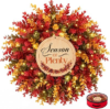 PRESENTASTIC Fall Leaf Wreath for Front Door
