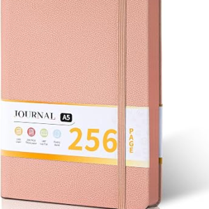 CAGIE Textured Hardcover Lined Journal for Women and Men, A5 Leather Journal Notebook with 256 Pages, 100GSM Paper – College Ruled Journaling Notebook for Writing, Work, School, Daily Diary