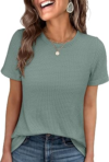 ANRABESS Womens Waffle Knit Tops