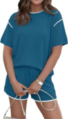 EKOUAER Womens Knit 2 Piece Short Sets