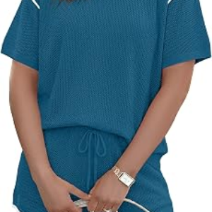 EKOUAER Womens Knit 2 Piece Short Sets
