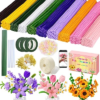 800 PCS Pipe Cleaner Craft kit, Pipe Cleaner Flower Kit with Instruction,10 Color Chenille Stems, DIY Art Craft Supplies,Handmade Gifts, with Pearl, Flower stem,Tape, Stamen