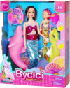 Baljinder Mermaid Dolls with Little Mermaid | Summer Mermaid Dive Bath Toys with Color Change Dolphin & Seahorse | Colorful Mermaid Pool Games for Girls 4-7 | Birthday Party Christmas