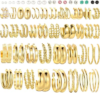 FAXHION 46 Pairs Gold Hoop Earrings Set