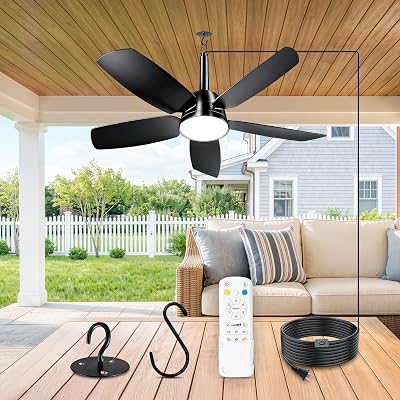 AOKVI Outdoor Ceiling Fan with Light