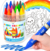 Shuttle Art Jumbo Crayons for Toddlers, 18 Colors Triangle Crayons with Coloring Sheets & PDF Pages, Non Toxic Washable for kids, Coloring Gifts & Mess-Free Art Supplies