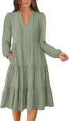 ANRABESS Long Sleeve Midi Dresses