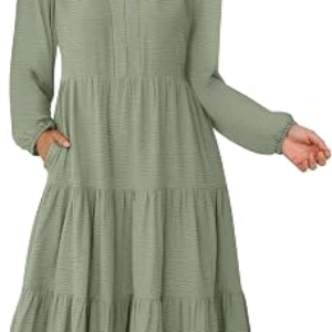 ANRABESS Long Sleeve Midi Dresses