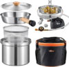 GAIALOOP Stainless Steel Camping Cookware Set