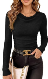 WIHOLL Cowl Neck Tops