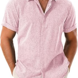 DRAZIVON Mens Linen Shirts