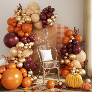 CROSSFINGERS Burgundy Fall Balloon Arch Kit 124Pcs