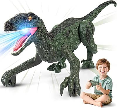 Rcfunkid Dinosaur Toys for Kids, 2.4GHz Remote Control Dinosaur with Walking, Realistic Sounds, Demo Mode, Rechargeable Jurassic Toys for 3-5, 5-7, 8-12, Birthdays, Parties, Christmas, Children’s Day