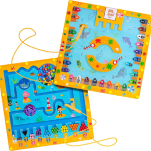 Magnetic Color and Number Maze, 2 in 1 Magnetic Board for Kids, Wooden Magnetic Alphabet Maze Board Learning Counting, Fine Motor Skills Montessori Toys Gift for Boys and Girls 3 4 5 Year Old