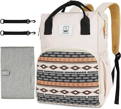 Western Diaper Bag with Changing Pad, Large Baby Bags Backpack with Stroller Straps & Insulated Pockets, Multifunction Waterproof Travel Diapers Back pack for Women & Man, Boho