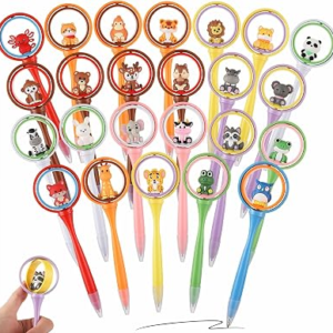 BESARME Fidget Pen Fun Pens, 24 Pcs Cartoon Rotating Top Pen – Cute Writing Tool for School, Homework, Note-Taking, Office Desk Use, Gifts, Class Rewards