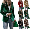 KUBBON Women Casual Button Up Suit Jacket