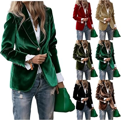 RIANCLUD Velvet Blazer