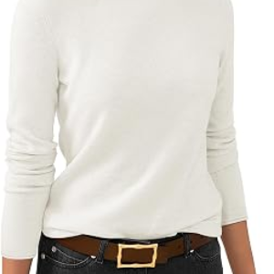 ANRABESS Womens Turtleneck Wool Blend Lightweight Sweaters
