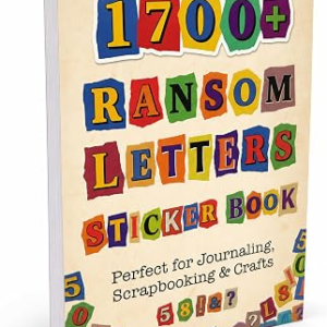 1700+Pcs Alphabet Sticker Book for Scrapbook Album, Ransom Note Stickers No Repeats, 32 Sheets Magazine Letters Die-cut for Junk Journal Supplies, Large stickers for Scrapbooking Card Making DIY Craft