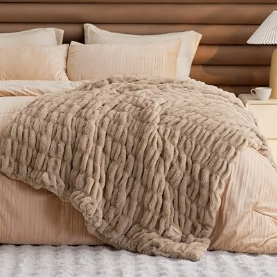 Bedsure Faux Rabbit Fur Throw Blanket