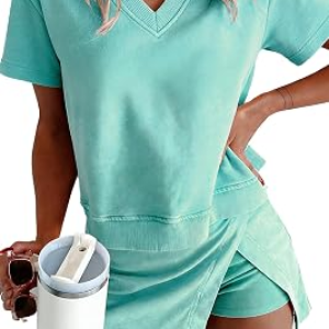 KEVAMOLLY Womens Mineral Wash 2Pc Lounge Set