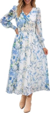 ANRABESS Long Sleeve Floral Maxi Dress