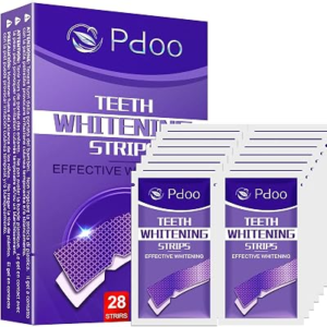 Purple Teeth Whitening Strips 28 Count – 14 Days Treatment Whitener Strips with Non Slip & Enamel Safe & Non Sensitive, Teeth Whitening Kit for Coffee, Wine Stains Removal Fastly (28 Strips – Purple)