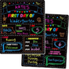 First and Last Day of School Board, Paper Back to Class Chalkboard for Kids | 10 X 12 IN Double Sided First Day of School Board, Blank Writing School Sign, Kindergarten Pre-School Memories and Milestones