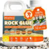 32OZ Rock Glue for Landscaping, Strong Pea Gravel Binder & Stone Adhesive