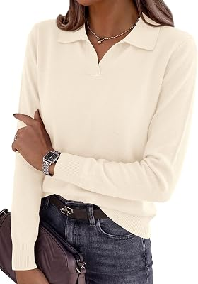 PRETTYGARDEN Womens Collared Polo Sweater