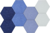 Vienrose Hexagon Felt Bulletin Board Self Adhesive Pin Board Wall Decoration Tiles with 35 Push Pins for Office Home and School, Blue Series 8 Pack