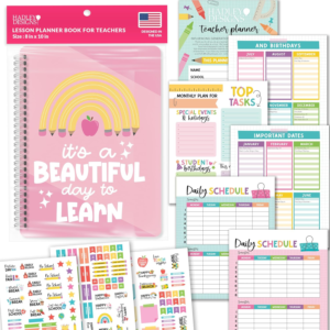 Hadley Designs Teacher Planner 2026-2027 Academic Year – Undated Teacher Lesson Planner Book for Teachers, Homeschool Planners 2026-2027, First Year Teachers Must Haves, Back to School Teaching Gifts